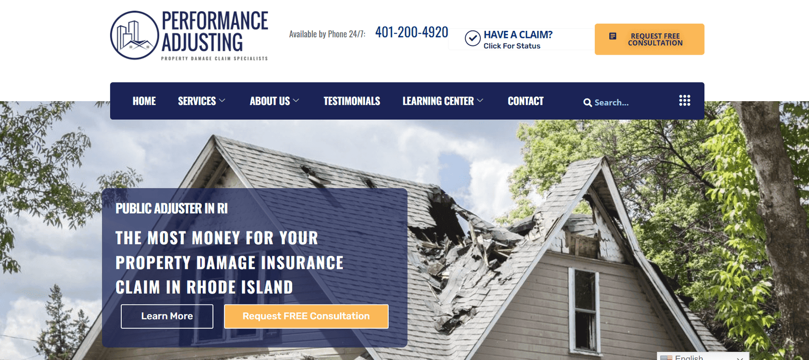 Performance Adjusting website screenshot