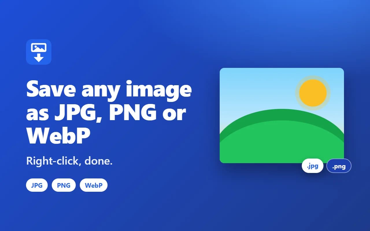 Save any image as JPG, PNG or WebP: right-click, done